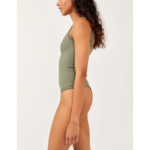 FREE PEOPLE XYZ Recycled Bodysuit / Army - Picture 3 of 6